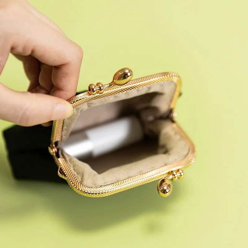 Embroidery Vintage Mini Coin Kiss Lock Purse Wallet - 画像 (3)