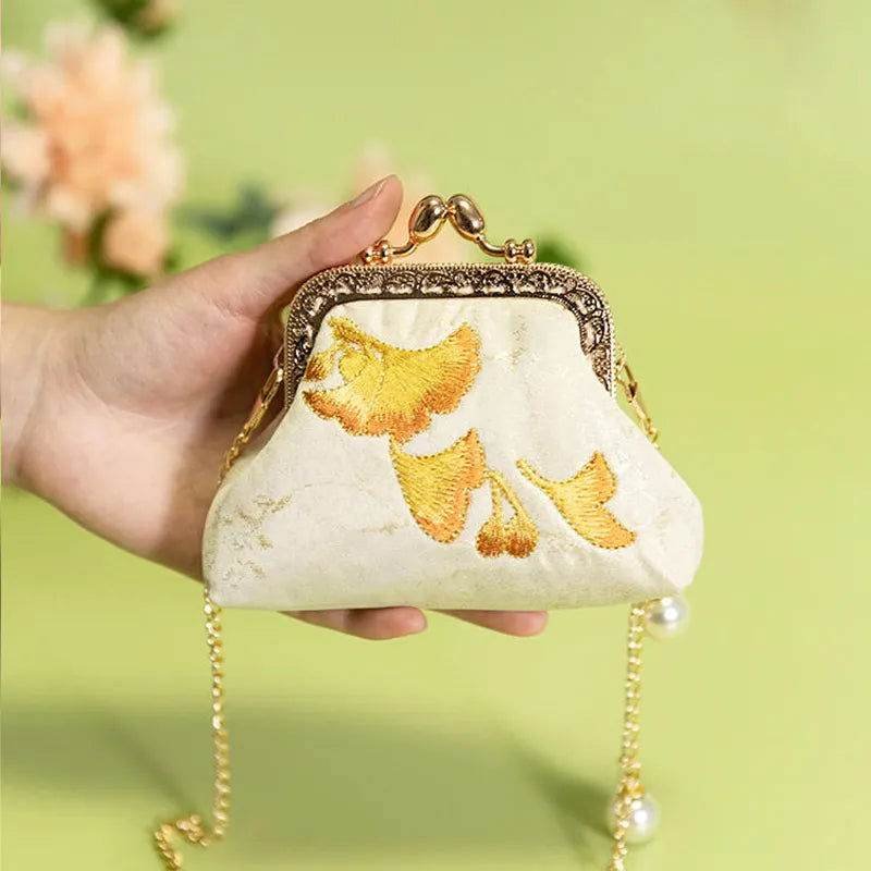 Embroidery Vintage Mini Coin Kiss Lock Purse Wallet - 画像 (7)