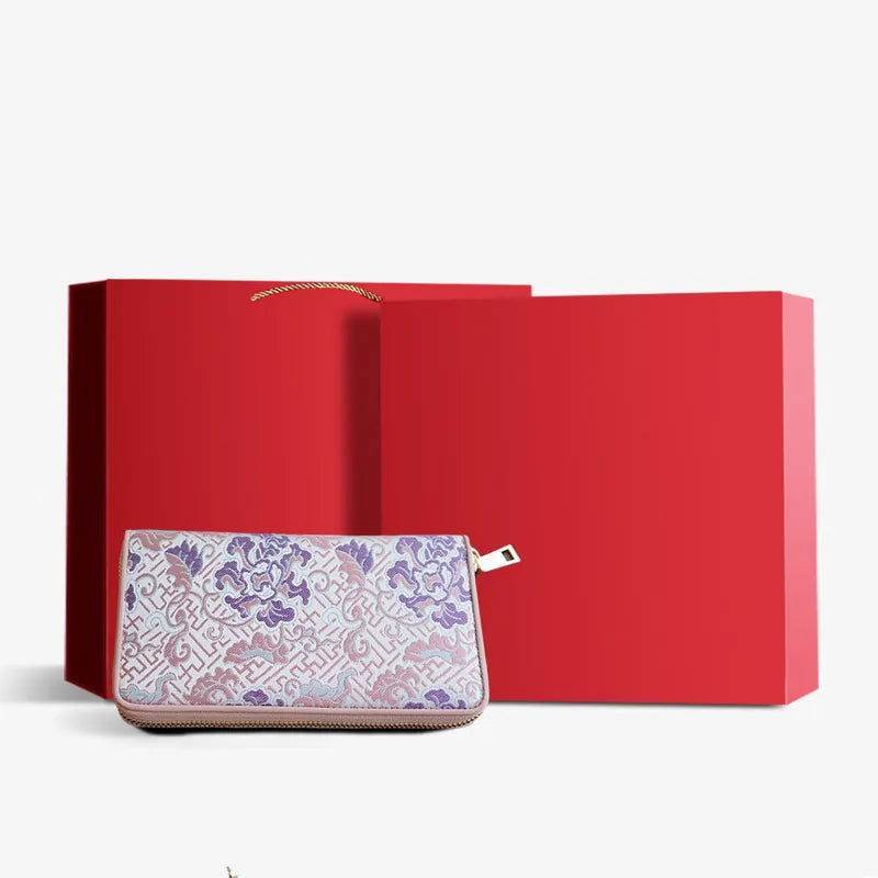 Xiangyunsha Silk Cloud Brocade Heritage Clutch Wallet – Image 11