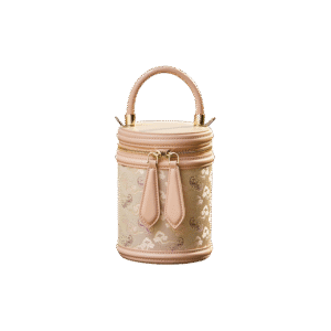 Song Brocade Leather Bucket Cylinder Bag